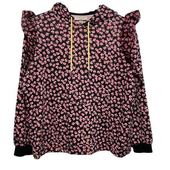 Sandy Liang x Target Hoodie Womens Size XL Ditsy Floral Ruffle Shoulder Pullover - Picture 1 of 5